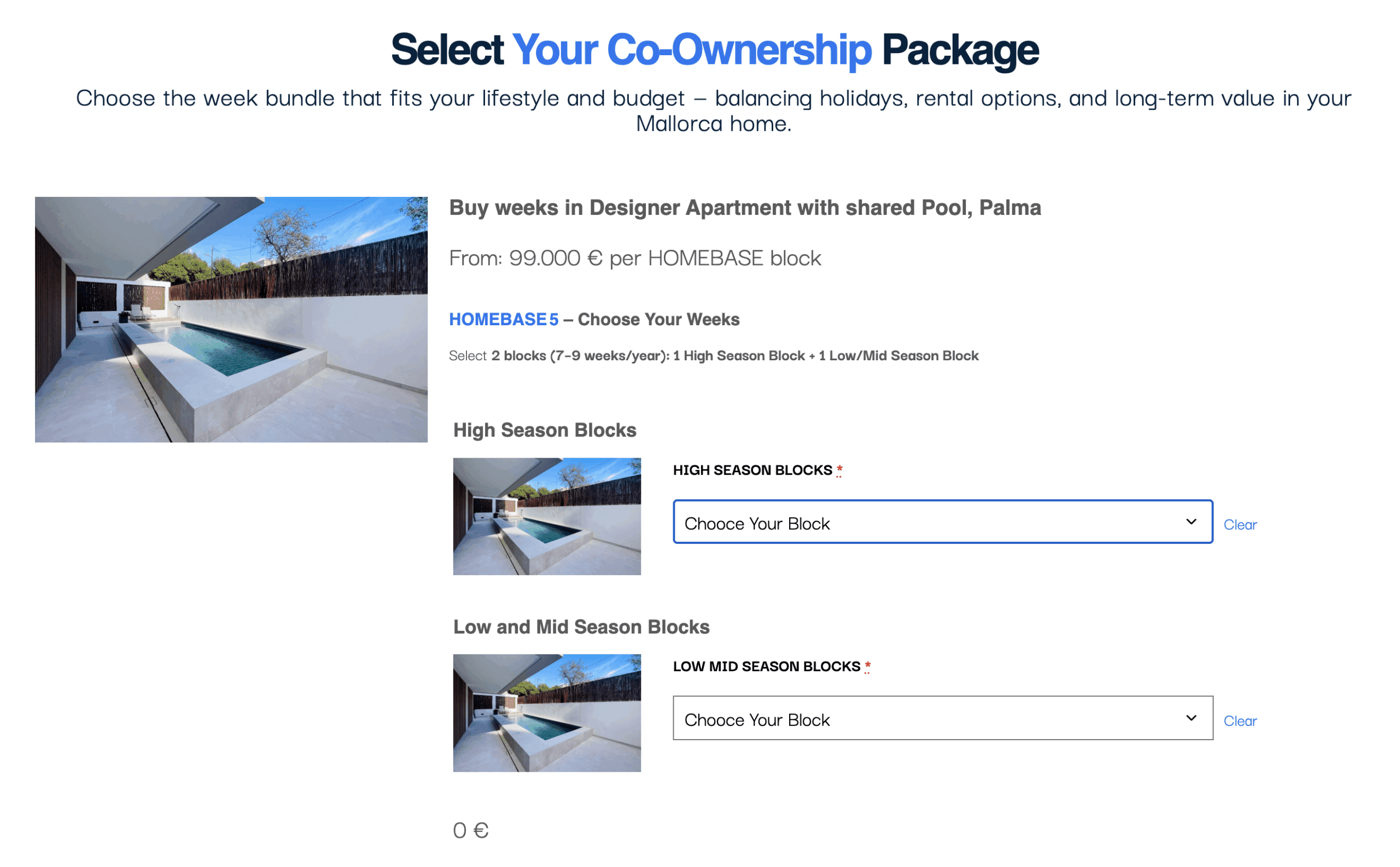 Co-Own a Second Home in Mallorca from €99,000 2 How to select weeks