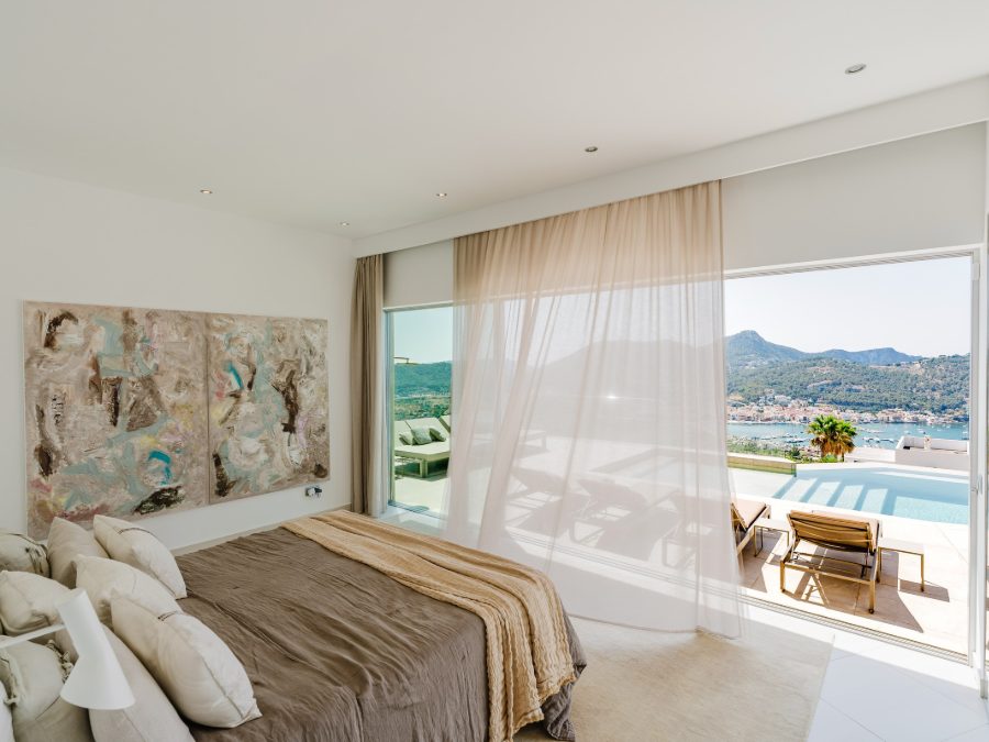 Das Hauptschlafzimmer von Casa Sunshine mit eigener Terrasse